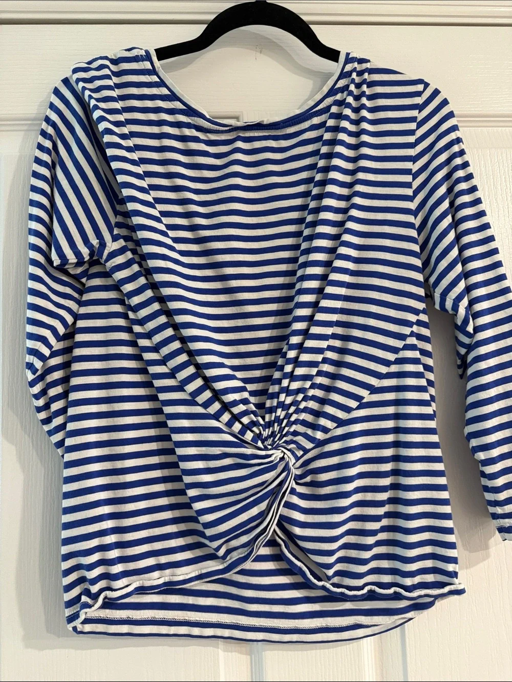J. Crew Blue and White Striped Long Sleeve Tee